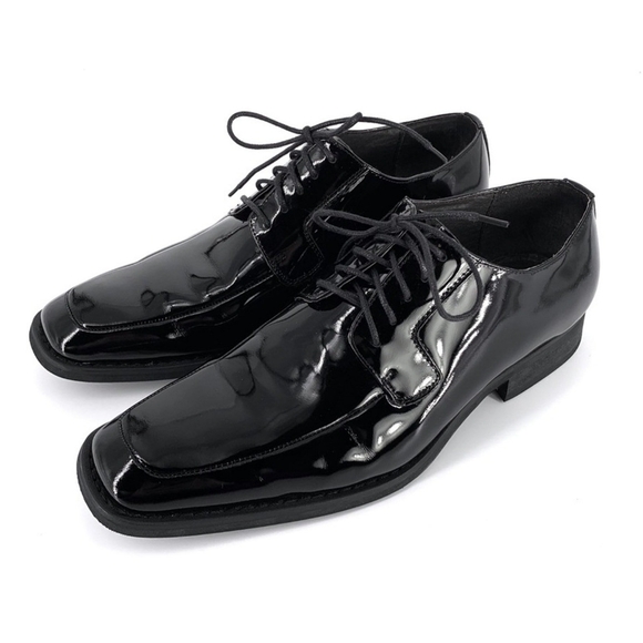 VIA SPIGA Men's Laconi Tuxedo Dress Shoe Black Patent Leather Sz 11